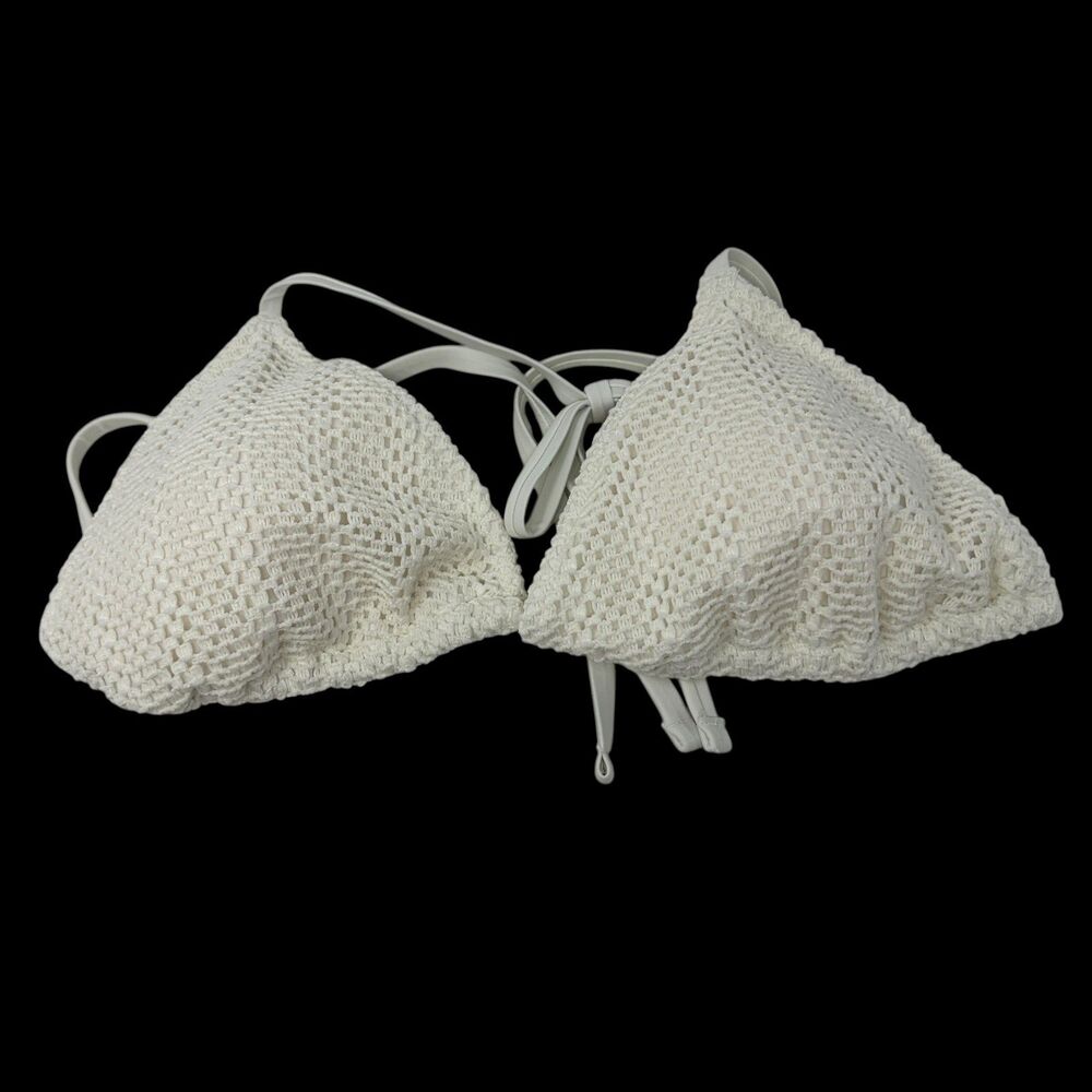 Aerie Cream Knit Bikini‎ Top Halter Top Size XL NWT